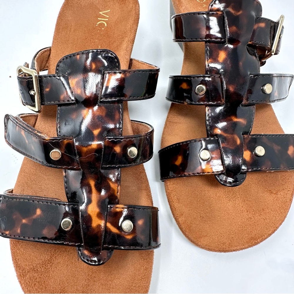 Vionic Tortoise Radia Orthodic Adjustable Triple Strap Wedge Sandals - Picture 4 of 12